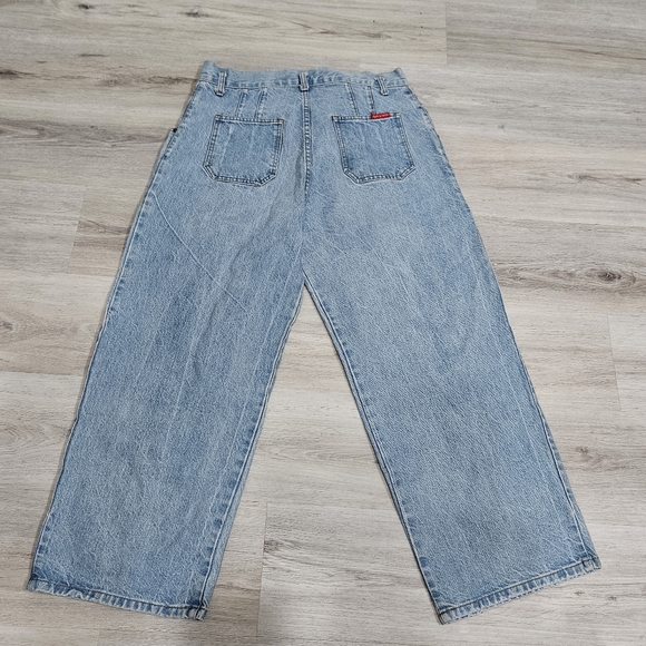 Vintage 80s90s Made Invthe Shape Light Blue Jeans with Betty Boo Paint - Picture 7 of 10